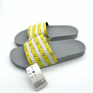 Adidas Men's Original Adilette Slides Slippers Sandals White Yellow Gray 11D